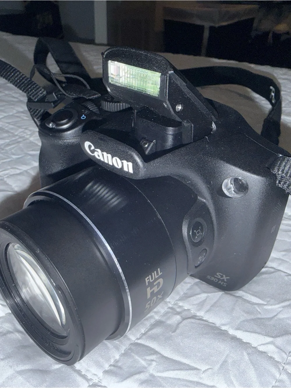 Canon PowerShot SX530 HS Digital Camera in Black with Blue Lens Accents